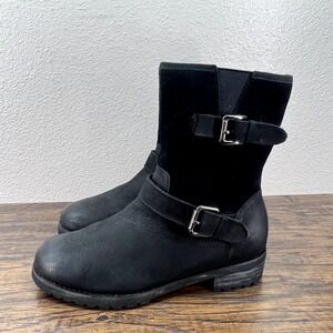 Blondo Women's Boots Size 7M Val Black Leather Waterproof Zip Boots Buckle